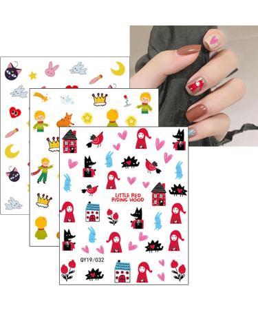 Little Girl Nail Stickers 20 Sheets Self-Adhesive Nail Decal Strawberry Nail Art Decoration Design Supplies for Kids - Buy Online on GoSupps.com