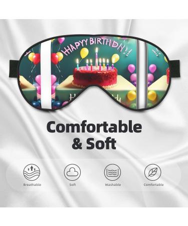 Happy Birthday Eye Mask | Soft Adjustable Comfortable Sleeping Mask for Men & Women - Black - Buy Online on GoSupps.com