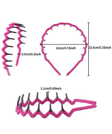 Duufin 12 Pieces Zigzag Headbands - Non-slip Plastic Sharks Tooth Comb Headbands for Girls and Women - 12 Colors - Buy Online on GoSupps.com