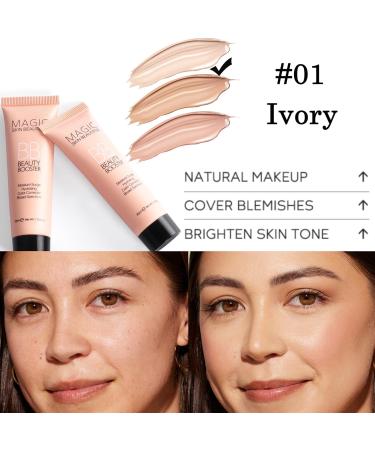 BB Cream Tinted Moisturiser BB Cream Light Tinted Moisturiser Face Women Hydrating BB Cream Foundation Moisturizing Colour Correcting Cream for All Skin Types - Evens Skin Tone(Ivory) - Buy Online on GoSupps.com