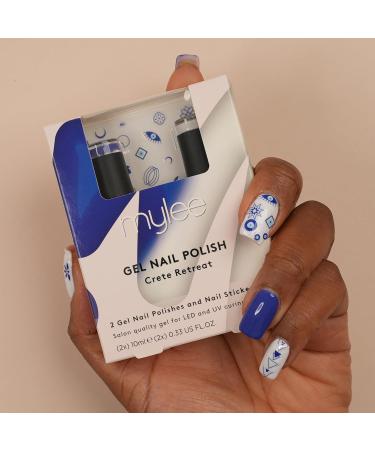 Mylee Gel Nail Polish Duo Set - Crete Retreat 2x10ml | Salon Quality Kit with Nail Art Stickers | UV/LED Manicure Pedicure for Professional & Home Use - Buy Online on GoSupps.com