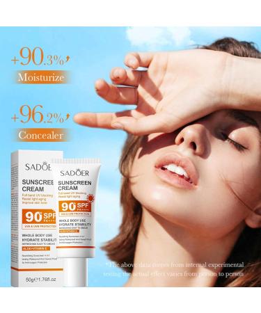 Sun Cream SPF 90 For High Protection Aloe Suncream SPF 90 For Uva & Uvb Against High Sun Protection Sun Lotion Cream For Body & Face SPF 90 Sun Cream Face Moisturiser Hydrated Water Proof - Buy Online on GoSupps.com