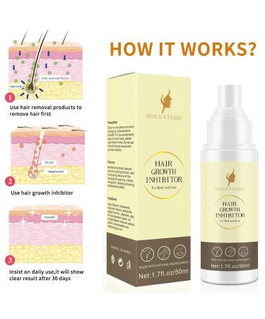Hair Inhibitor 50ml - Non-Irritating Hair Stop Growth Spray for Body and Face - For Men and Women - 1.7 Fl Oz - Buy Online on GoSupps.com