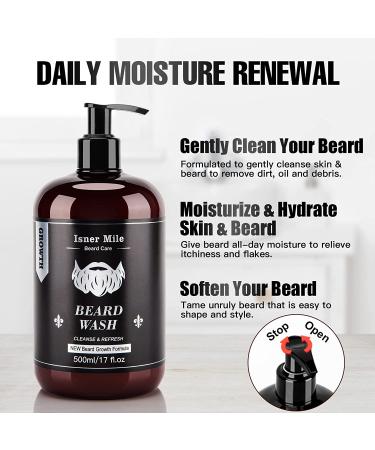 Beard Wash and Conditioner Set - Large 17 oz - New Beard Growth Formula with Biotin, Argan & Jojoba Oils - Smooth, Soften, Strengthen - Gift for Men - Buy Online on GoSupps.com