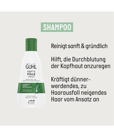  Guhl Guhl Strength & Pleine Shampoo - Significantly strengthened hair from the roots - Capacity: 250 ml - With active complex with rosemary and biotin - Buy Online on GoSupps.com