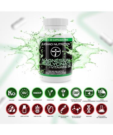 Vegan Magnesium Bisglycinate with Vitamin B6 200mg Elemental Magnesium + Vit B6 120 Quick Disintegrating Capsules (4 months) Each with 200mg Magnesium Bisglycinate Mineral Powder - Buy Online on GoSupps.com