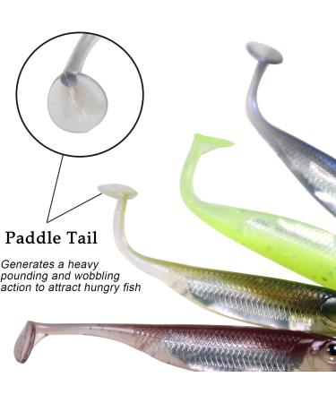 Qualy Soft Plastic Swimbait Paddle Tail Shad Lure for Bass Trout Walleye Crappie - 6Pcs - Buy Online on GoSupps.com