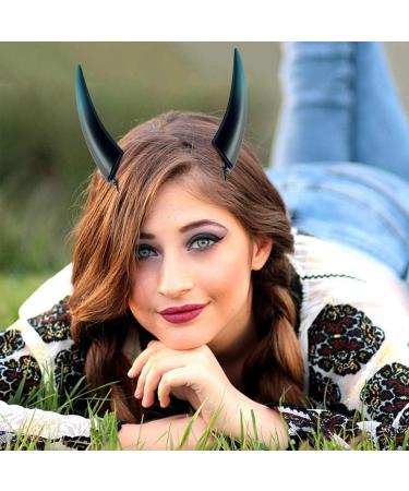 Devil Horns Hair Clip | Demon Horn Hair Accessory | Cosplay Devil Horns Clip Women Demon Vampire Headpiece Suitable For Halloween Devil Hair Clips Devil Horns Devil Costume Blue - Buy Online on GoSupps.com