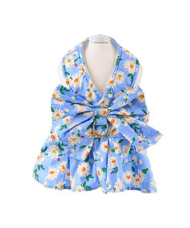 ulafbwur Small Dog Harness Leash Pet Dress Summer Thin Cat Clothes Super Soft Breathable Mesh Fabric Set for Dogs Cats Puppy with Blue XS XS Blue