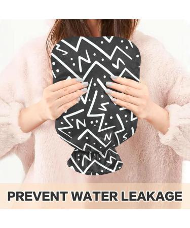 Naanle Geometric Stripes Heat Bottle with Cover - 1L Transparent Hot Water Bottle for Bed Hand & Foot Warmer Pain Relief & Cold Therapy - Perfect Winter Comfort - Buy Online on GoSupps.com