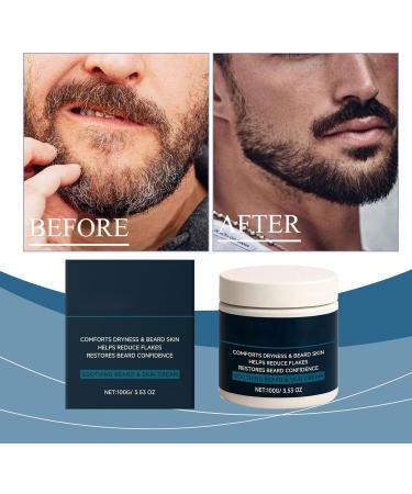 Moisturizing Beard Cream - 100g Softening Beard Cream Soothing Balm for Facial Hair - For shaving showering travel grooming and daily use - Buy Online on GoSupps.com