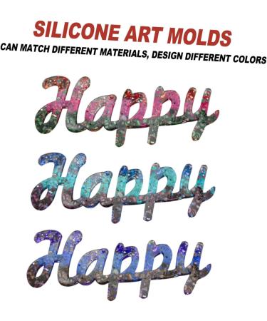 NUOBESTY 1pc Crystal Epoxy Mold Silicone Molds Resin Epoxy Craft Resin Word Shape Mold House Number Household As Shown 22.6X9X1.2CM - Buy Online on GoSupps.com