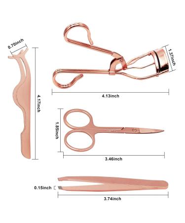 Buy Stainless Steel Eyelash Curler Set - Includes Tweezers & 5 Silicone Pads | Perfect for All Eye Shapes | International Shipping Available - Buy Online on GoSupps.com