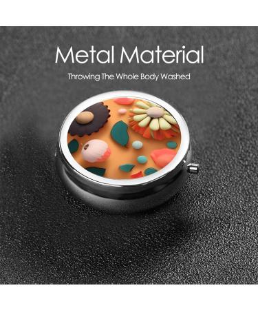 Colorful Sunflower Round Pill Box 3 Compartment Travel Organizer for Pills | Portable International Shipping - Buy Online on GoSupps.com