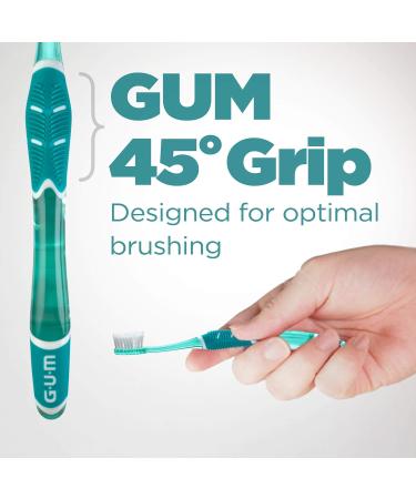 GUM Technique Daily Clean Toothbrush with Quad-Grip Handle & Stay Clean Cap Compact Head & Soft Bristles 3 Toothbrushes Multicoloured Daily Clean 1 count (Pack of 3) - Buy Online on GoSupps.com