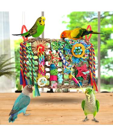 Parakeet Cockatiel Conures Lovebirds Foraging Seagrass Wall Toy - Bird Toys with Various Shredding Toys - Buy Online on GoSupps.com