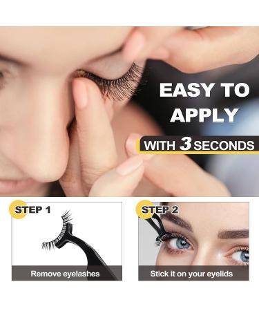 Reusable Self Adhesive Eyelashes - 5 Pairs Natural Fluffy False Lashes with Tweezers - No Glue Needed! Waterproof and Mink - Perfect Gift for Beginners - Buy Online on GoSupps.com