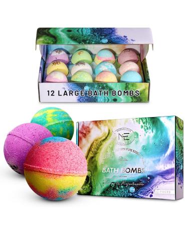 Marvelous Essentials Bath Bomb Gift Set for Women | 12 Aromatherapy BathBombs Crafted from Pure Essential Oils | Fizzy Spa Relaxing Bubble Bath Bombs Make a Great Gift Idea for Women & Kids