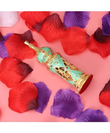 Healifty Refillable Vintage Perfume Bottles - 12ml Empty Essential Oil Container | Elegant Wedding Gifts in Gold & Green - Buy Online on GoSupps.com