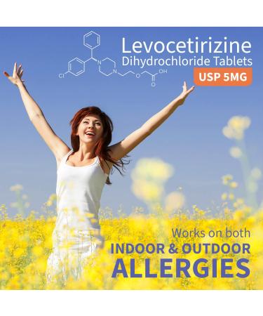 Velocity Pharma Levocetirizine Dihydrochloride 5mg Tablets USP - 24 Hour Allergy Relief (180 Count) - Buy Online on GoSupps.com