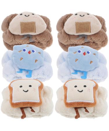6 Pi ces Bracelets de Lavage de Visage Confortables Fleece Accessoires de Soins Peau et Fille lastiques et Absorbants