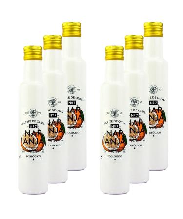Lot 6x Organic Extra Virgin Olive Oil - Orange Infused - Bottle 250ml