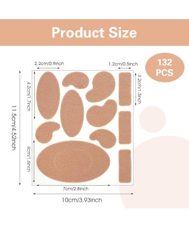 132Pcs Moleskin Pads for Feet Adhesive Blister Prevention Pad Waterproof Flannel Blister Tape Anti-Wear Heel Patch Bandages for Outdoor Long Trips Hiking Mountaineering (12 Sheets 11 Shapes) - Buy Online on GoSupps.com