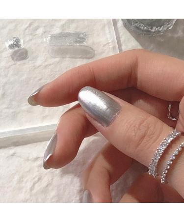 Silver Nail Polish Glitter Chrome Metallic Nail Varnish Quick Dry Breathable Holographic Metal Mirror Effect Nail Polish No UV Needed Nail Polish Nail Art DIY Nail Salon for Women Girls at Home - Buy Online on GoSupps.com