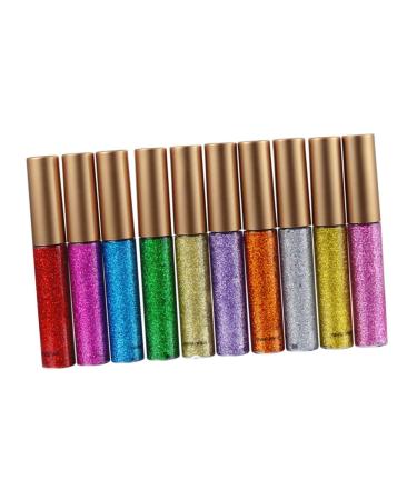 Beavorty Shiny Eyeshadow 10pcs Liquid Eyeliner Shining Glitter Eyeliner Eye Makeup Accessories Liquid Eye Shadow for Girls Women Ladies Shinny Eyeliner