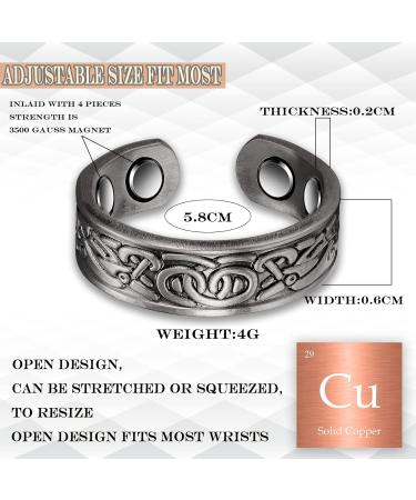 Yinox Magnetic Therapy Ring for Arthritis | 99.9% Pure Copper - 3 Pieces for Men & Women | Eases Carpal Tunnel & Joint Pain - 57.5 mm - Buy Online on GoSupps.com