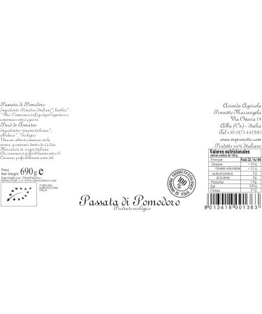  Mariangela Prunotto Prunotto Mariangela Organic Tomato Passata - 690 g - Pack of 6 Bottles - Buy Online on GoSupps.com