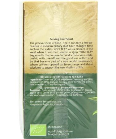 Yogi Tea Green Balance (17 Bags) Green Tea + Kombucha Gluten Free Organic Vegan - Buy Online on GoSupps.com