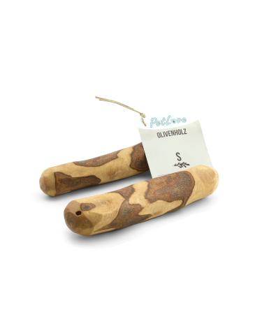 Petlove olive wood for dogs with salmon oil chewing wood as a dog toy impregnated Caustab Long employment dental care & chest fun Size: S (60-99g) For puppies 2 pack 2 Pack: S - with salmon oil
