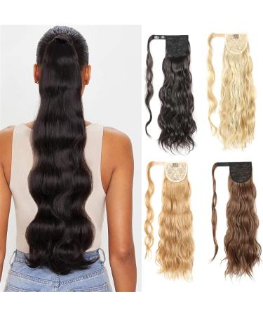 Fake Hair Bun 24 Inch Long Wavy Ponytail Wrap Hair Band Synthetic Ponytail Extensions Blonde Wavy Ponytail Wig Women Hair Bun Hair Accessories (Color : F22-613) - Buy Online on GoSupps.com