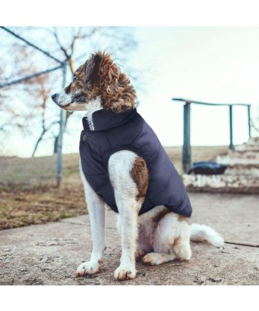 ASENKU Windproof Waterproof Dog Winter Coat | Warm Fleece Lined Jacket for Small Medium Large Dogs | M Chest 15-17.3 Length 12.6 Blue - Buy Online on GoSupps.com