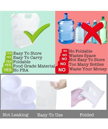 20.8 Gallon Water Storage Containers - Foldable BPA-Free Bags - 8PCS 2.6 Gallon Collapsible Water Jugs for Camping, Hiking, Emergency Storage - 80 Litres - Buy Online on GoSupps.com