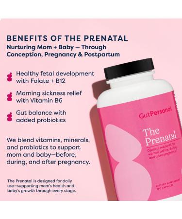 GutPersonal The Prenatal Supplement Alleviates Morning Sickness and Contains Essential Nutrients Formulated to be The Complete Prenatal and Postnatal Support - 180 Capsules - Buy Online on GoSupps.com