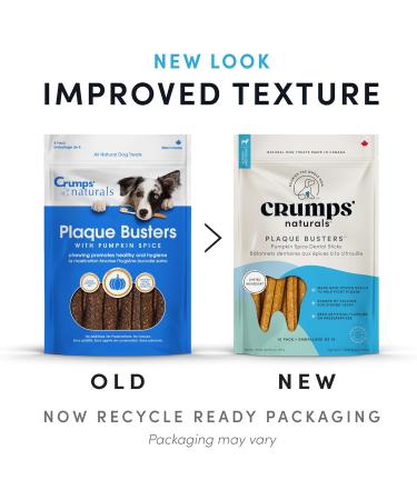 Crumps' Naturals PB-WP-7" Plaque Busters with Pumpkin Spice 7"- 10 Pack (270g/9.5oz) & Mt-Fd-105 Mini Trainers Freeze Dried Beef Liver (1 Pack) 126 G (Packaging may vary) - Buy Online on GoSupps.com