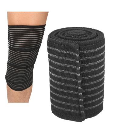 High Elastic Bandage - Extra Long Stretch Compression Knee Brace for Sports & Running - Black - Buy Online on GoSupps.com
