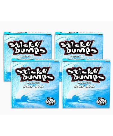 Sticky Bumps Surfboard Wax Original Cool / Cold Water Formula (4-Pack)