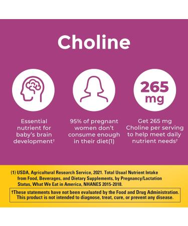 Nature Made Prenatal Vitamins with DHA & Choline - 60 Softgels for Women | Folic Acid & Nutritional Support - Buy Online on GoSupps.com
