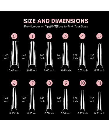 Makartt XXL Ballerina Press On Nail Set - Ultra Long Half Cover Tips & 4 Glue - 245 Pieces for Nail Art - Buy Online on GoSupps.com