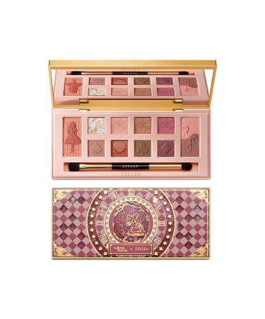 ZEESEA Alice In Wonderland Eyeshadow Palette,Highly Pigmented,Matte Shimmer 12 Colors, Creamy Texture Eye Shadows, Velvety Soft Smooth Shades For All-Day Eye Makeup (03# Alice and Flamingo)