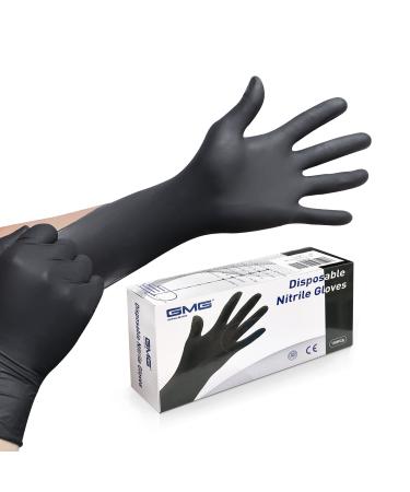 100 PCS Nitrile Gloves, 4 mil Medium Nitrile Gloves,Disposable Non Latex Gloves Use for Food Prep Industry, Scientific Experiment, Household Cleaning, Car repair, Pet Nursing Black Medium (Pack of 100)