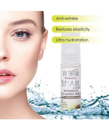 Victoria Beauty Snail Extract 99% Natural Anti-Aging Face Serum with Pure Cruelty-Free Snail Extract Aloe Vera Extract and Cucumber Extract Moisturizes Renews Increases Elasticity Soothes - 30 ml - Buy Online on GoSupps.com