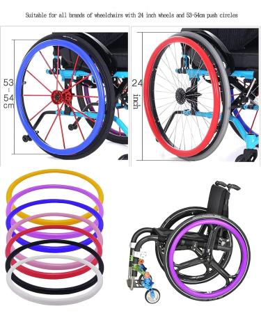 Wheelchair Push Rim handrim Covers 22/24-Inch Non-Slip Wear-Resistant Wheelchair Push Rim Covers - Big Wheel Silicone Protective Cover(Black 22in) 22in Black - Buy Online on GoSupps.com