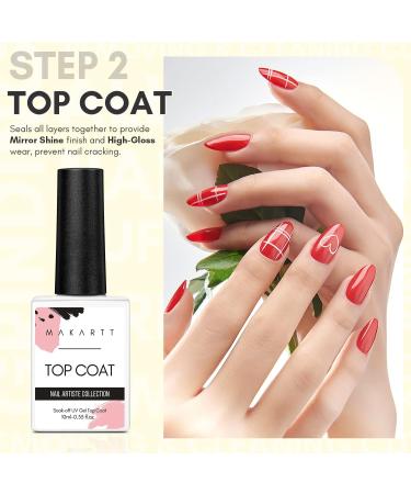 Makartt No Wipe Base and Top Coat - 2pcs 10ml High Glossy Nail Polish Top Coat Soak Off UV Gel Manicure Pedicure Home DIY Solon No Wipe Base and Top Coat Kit - Buy Online on GoSupps.com