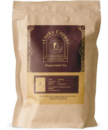 Lucky Cuppa Peppermint Tea - Decaf Loose Leaf Tea - Ideal Tea Gifts for Men - Individually Wrapped Peppermint Tea Bags - 25 Tea Bags - Buy Online on GoSupps.com