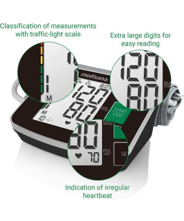 Medisana BU 516 Upper Arm Blood Pressure Monitor - Accurate BP & Pulse Measurement Memory Function Irregular Heartbeat Detection Traffic Light Scale | International Shipping Available - Buy Online on GoSupps.com