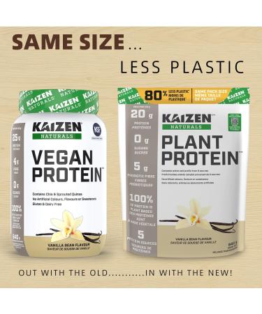 Kaizen Naturals Plant Protein Vanilla Bean 840g Pouch Vanilla 21 Servings (Pack of 1) - Buy Online on GoSupps.com